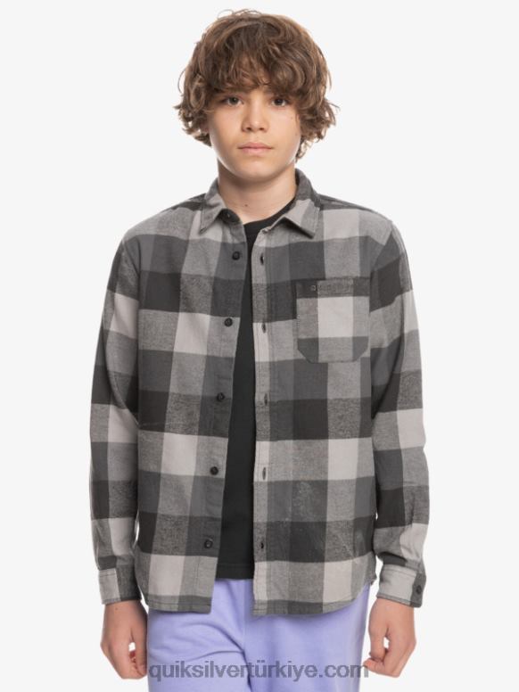 Quiksilver erkek çocuklar 8-16 anne sineği uzun kollu flanel gömlek 226FP2307 demir kapı anne sineği