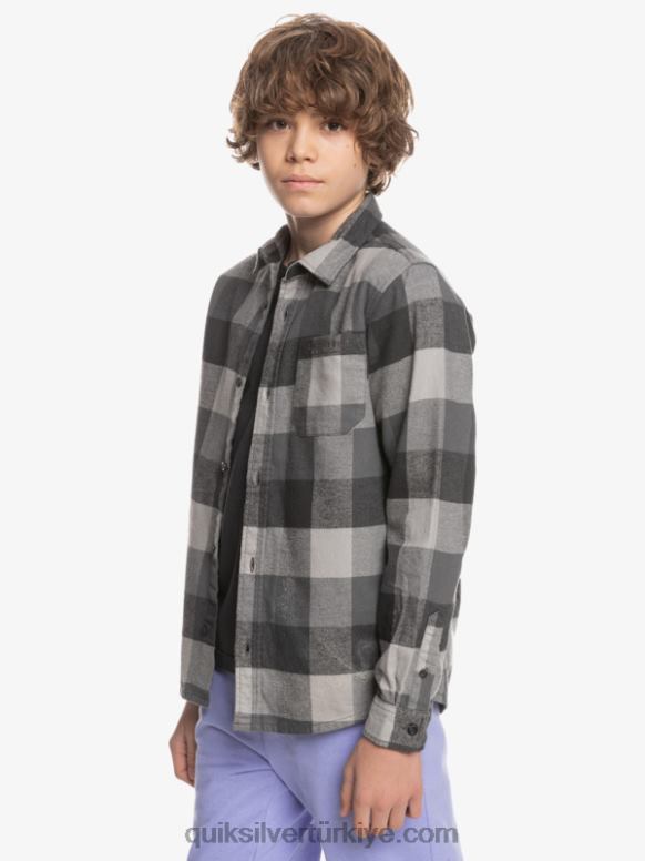 Quiksilver erkek çocuklar 8-16 anne sineği uzun kollu flanel gömlek 226FP2307 demir kapı anne sineği