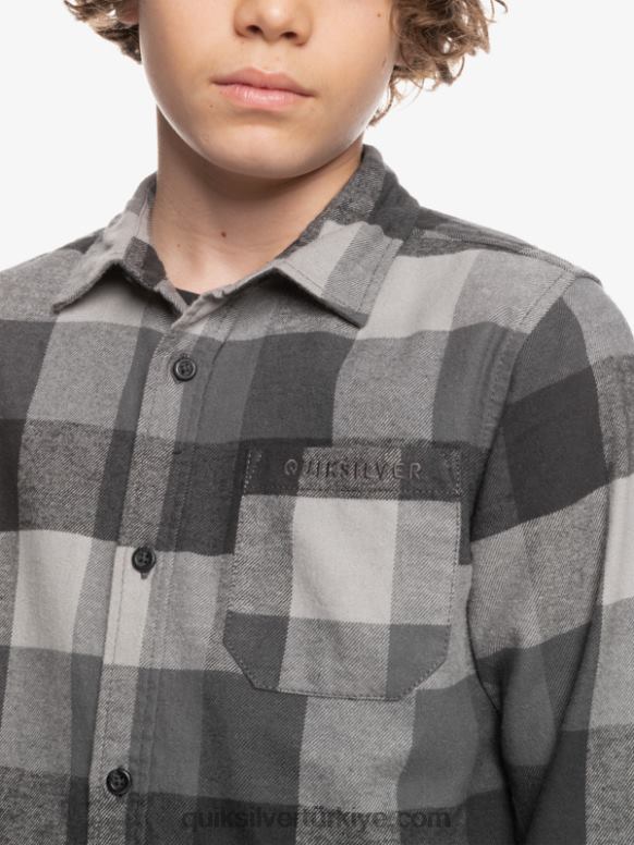 Quiksilver erkek çocuklar 8-16 anne sineği uzun kollu flanel gömlek 226FP2307 demir kapı anne sineği