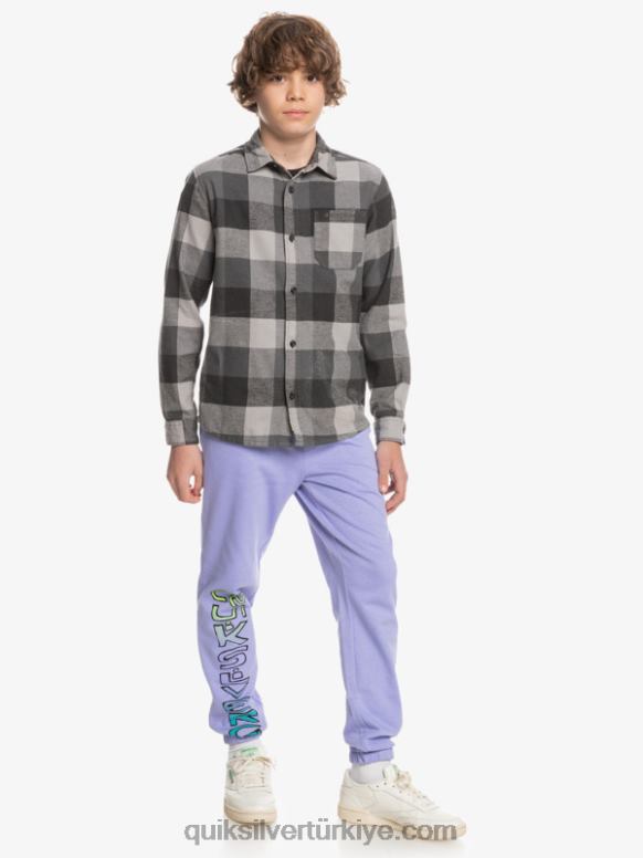 Quiksilver erkek çocuklar 8-16 anne sineği uzun kollu flanel gömlek 226FP2307 demir kapı anne sineği