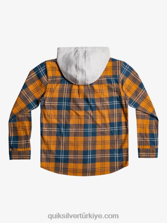 Quiksilver erkek çocuklar 8-16 halidon kapüşonlu uzun kollu gömlek 226FP2309 esmer şeker tavşan salatası