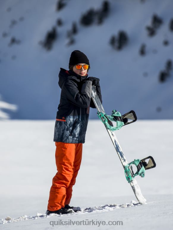Quiksilver erkek çocuklar 8-16 emlak yalıtımlı turuncu kar pantolonu 8-16 226FP2291 kabak püresi