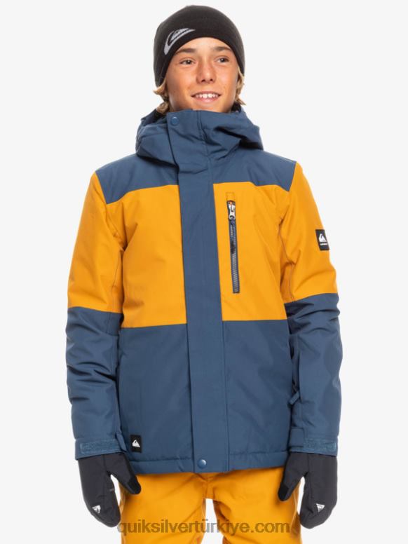 Quiksilver erkek çocuklar 8-16 görev bloğu teknik kar ceketi 226FP2338 nişan mavisi
