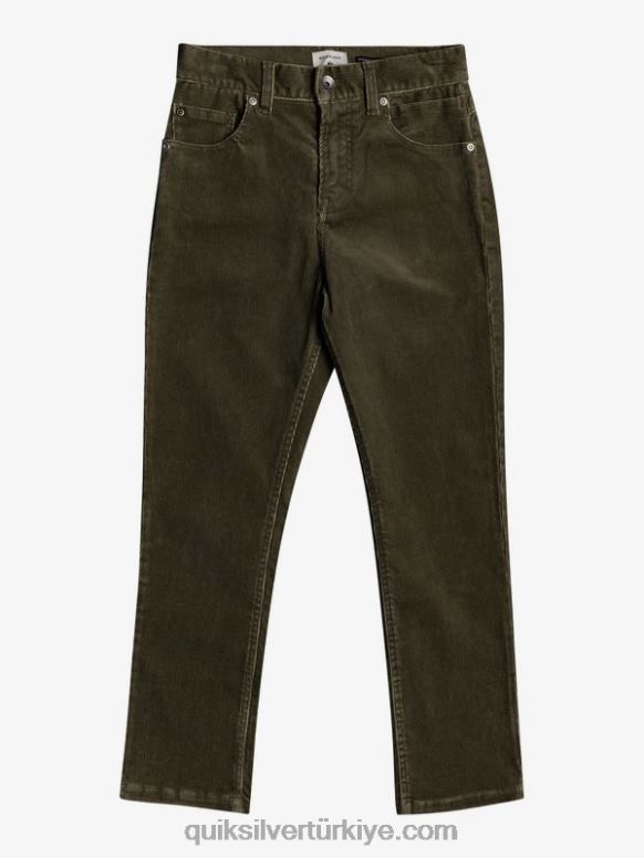 Quiksilver erkek çocuklar 8-16 kraker konik fitilli kadife pantolon 226FP2332 kalamata