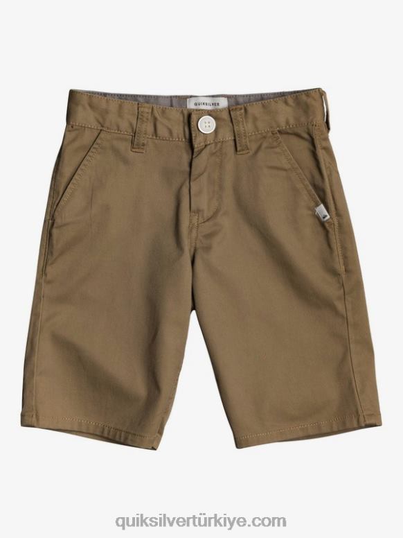 Quiksilver erkek çocuklar 2-7 günlük birleşik streç chino şort 226FP2103 karaağaç