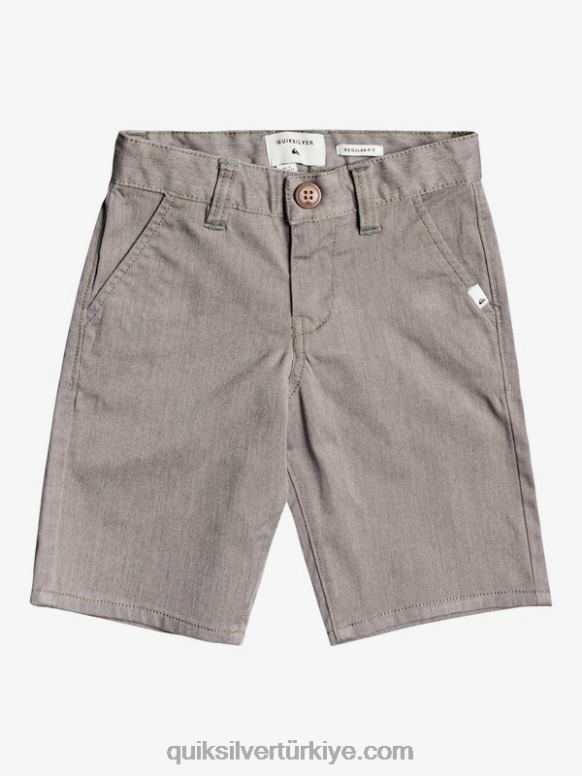Quiksilver erkek çocuklar 2-7 günlük birleşik streç chino şort 226FP2105 açık gri funda