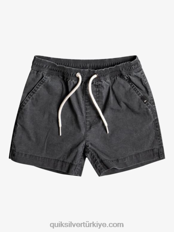 Quiksilver erkek çocuklar 2-7 vergi mükellefi elastik şort 226FP2214 siyah