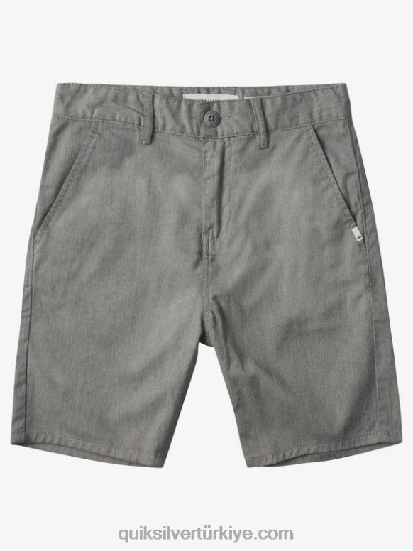 Quiksilver erkek çocuklar 8-16 yeni günlük union streç chino şort 226FP2108 açık gri funda
