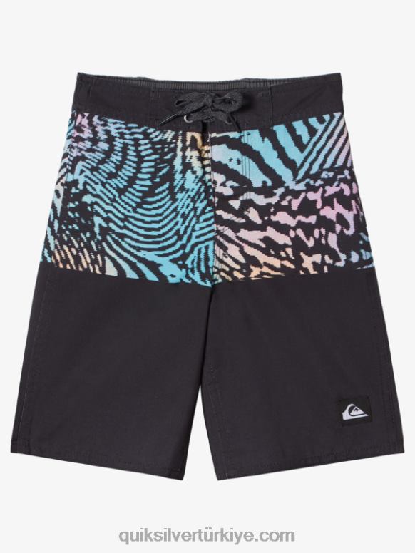 Quiksilver erkek çocuklar 2-7 günlük bölme 14 sörf şortu 226FP1893 siyah