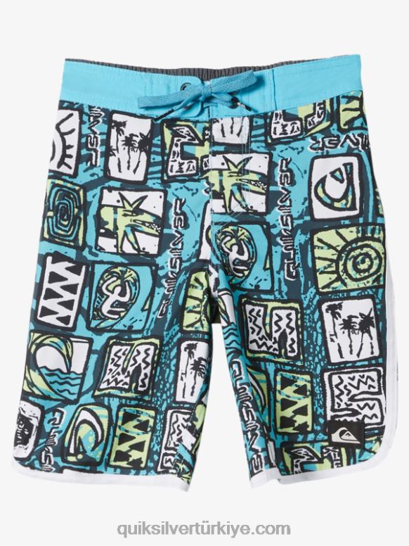 Quiksilver erkek çocuklar 2-7 günlük fistolu 14 sörf şortu 226FP1920 nehir mavisi