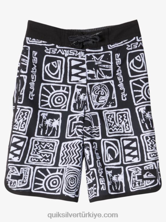 Quiksilver erkek çocuklar 2-7 günlük fistolu 14 sörf şortu 226FP1921 siyah