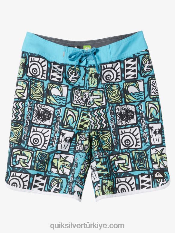 Quiksilver erkek çocuklar 8-16 günlük fistolu 17 sörf şortu 226FP1901 nehir mavisi