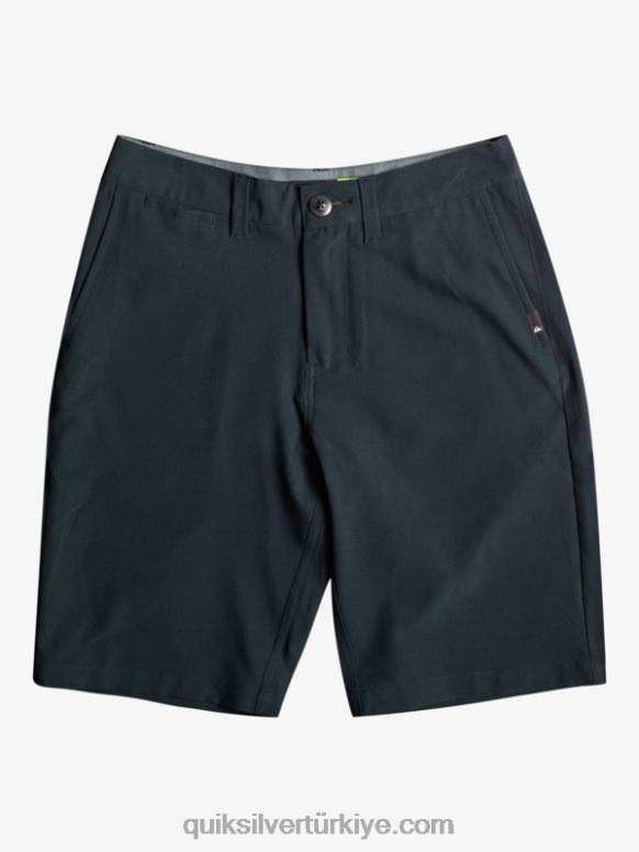 Quiksilver erkek çocuklar 8-16 okyanus birliği 19 amfibi sörf şortu 226FP1933 siyah