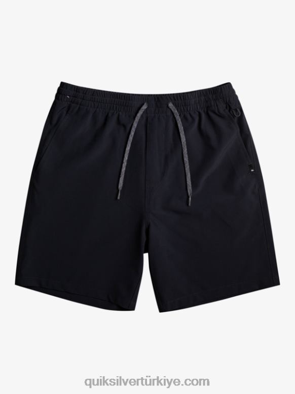 Quiksilver erkek çocuklar 8-16 okyanus elastik 18 amfibi sörf şortu 226FP2066 siyah