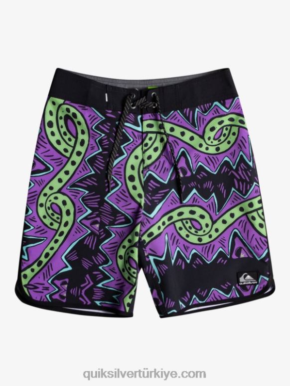 Quiksilver erkek çocuklar 8-16 sörf ipek gerileme 17 sörf şortu 226FP2329 siyah