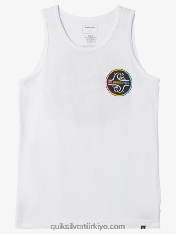 Quiksilver erkek çocuklar 8-16 çekirdekli baloncuklu tank tişört 226FP2227 beyaz