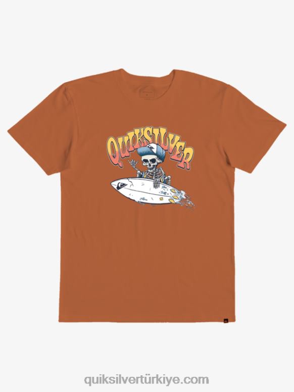 Quiksilver erkek çocuklar 2-7 cuma vardiyası t-shirt 226FP2232 Mekke portakalı
