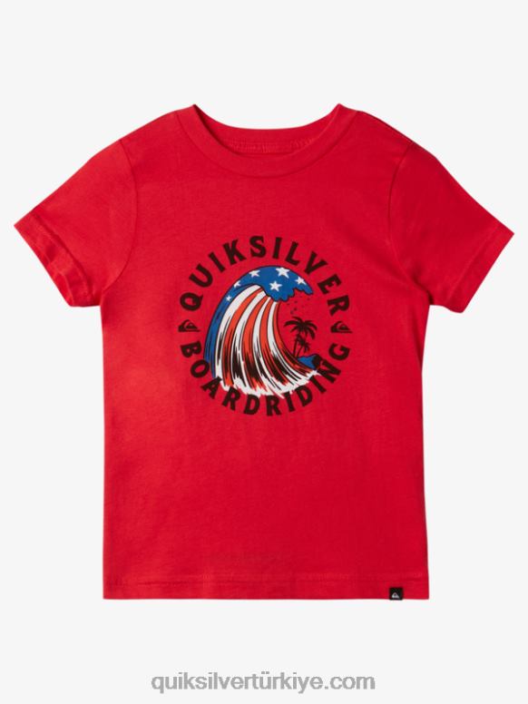 Quiksilver erkek çocuklar 2-7 dalga tişörtünün evi 226FP1930 yüksek riskli kırmızı