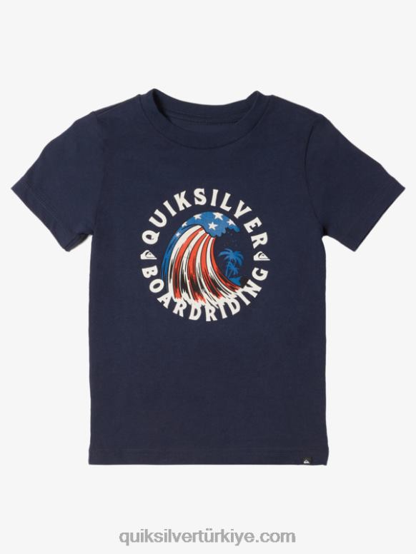 Quiksilver erkek çocuklar 2-7 dalga tişörtünün evi 226FP1931 donanma blazer