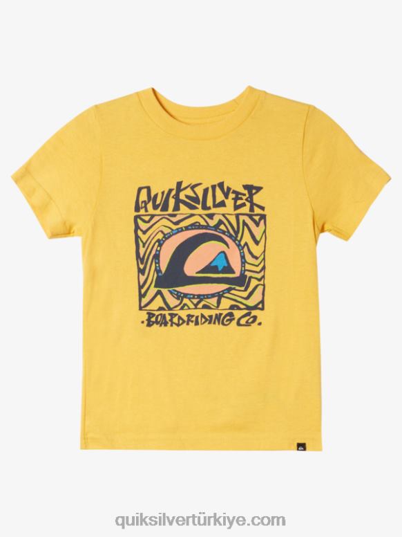 Quiksilver erkek çocuklar 2-7 gece yarısı güneşi t-shirt 226FP1964 yumurta sarısı