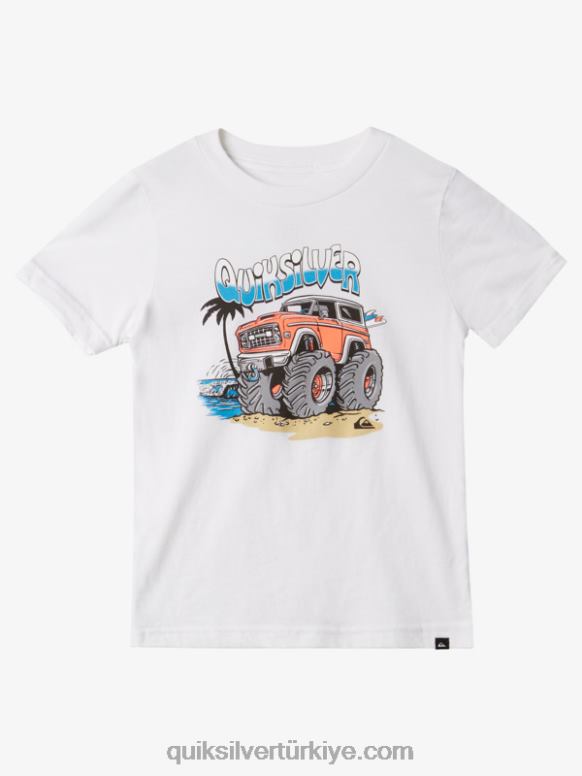 Quiksilver erkek çocuklar 2-7 ikili parke tişört 226FP1973 beyaz