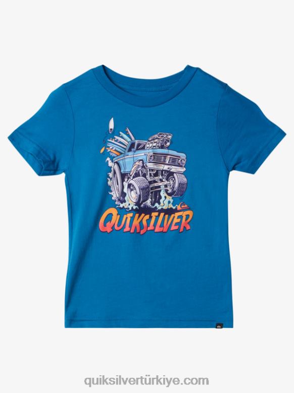 Quiksilver erkek çocuklar 2-7 kaçış arabası tişörtü 226FP1949 şnorkel mavi