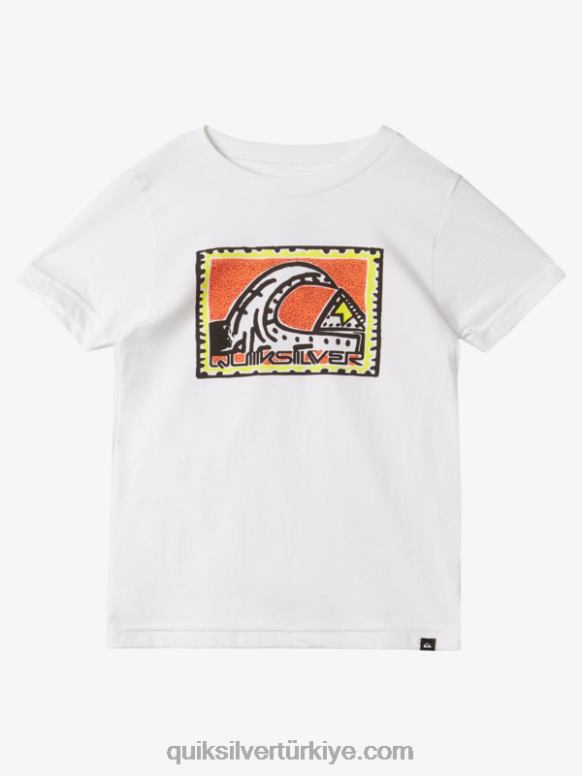 Quiksilver erkek çocuklar 2-7 rad mirası tişört 226FP1960 beyaz