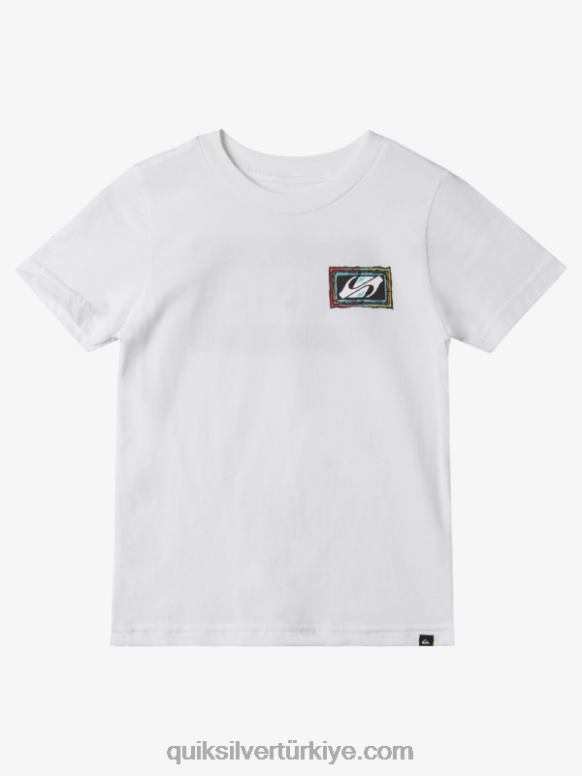Quiksilver erkek çocuklar 2-7 yankılanan beat t-shirt 226FP1946 beyaz