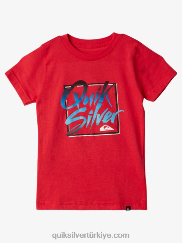 Quiksilver erkek çocuklar 2-7 yazlık hissi veren t-shirt 226FP1976 yüksek riskli kırmızı