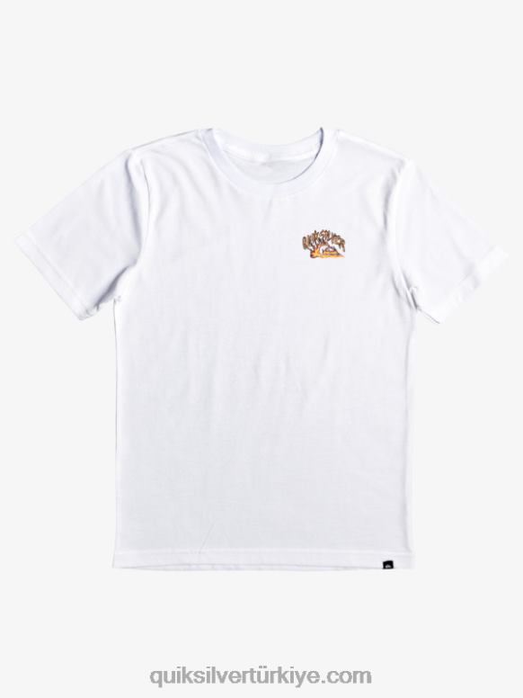 Quiksilver erkek çocuklar 8-16 dalga koruyucu tişört 226FP2229 beyaz