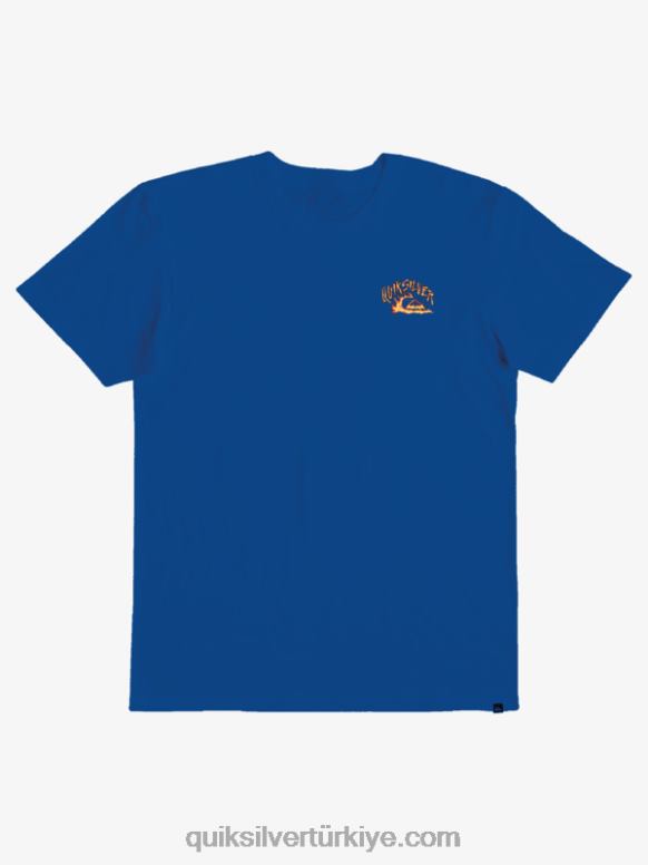Quiksilver erkek çocuklar 8-16 dalga koruyucu tişört 226FP2231 şnorkel mavi