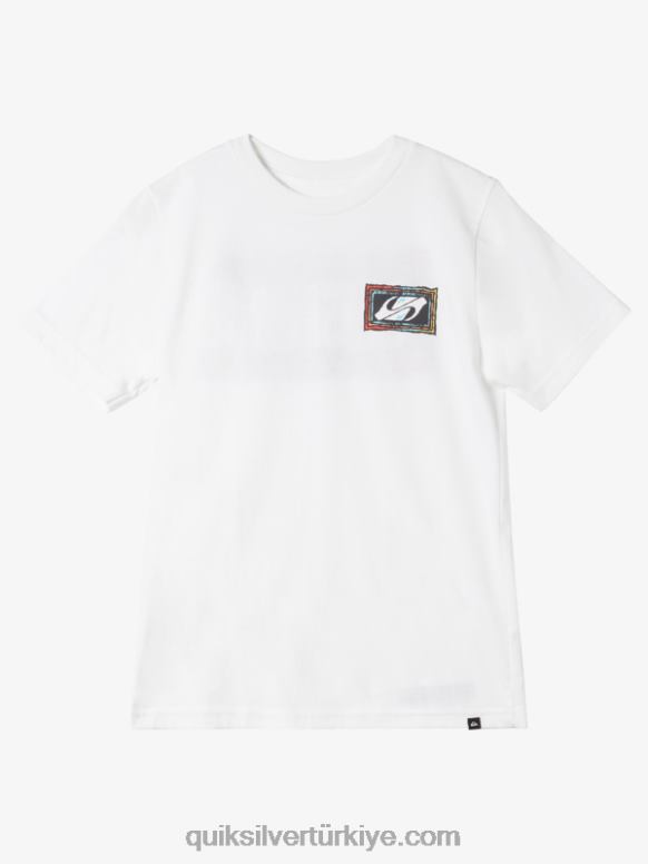 Quiksilver erkek çocuklar 8-16 echoed beat t-shirt 226FP1980 beyaz