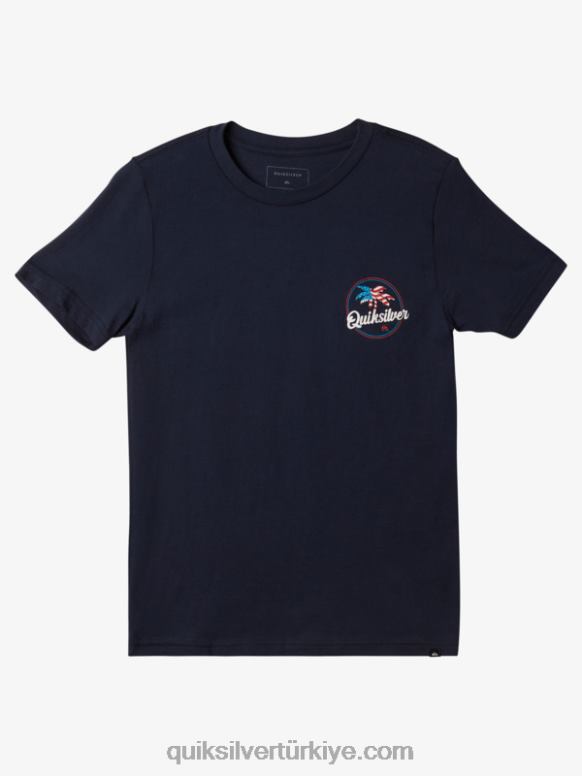 Quiksilver erkek çocuklar 8-16 palmiye esintili t-shirt 226FP1957 donanma blazer