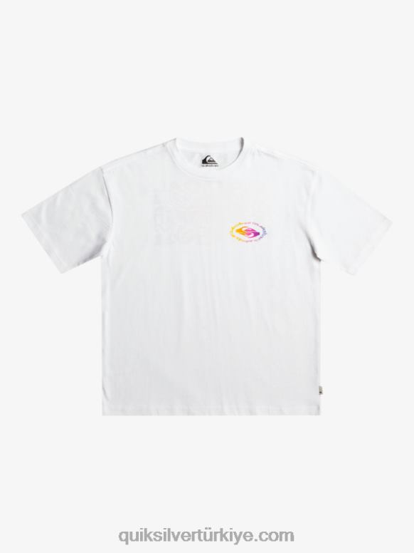 Quiksilver erkek çocuklar 8-16 radikal bayrak t-shirt 226FP1967 beyaz