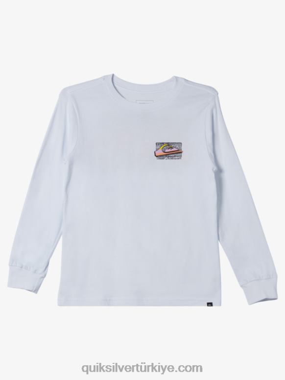 Quiksilver erkek çocuklar 8-16 retro soluk t-shirt 226FP2192 beyaz