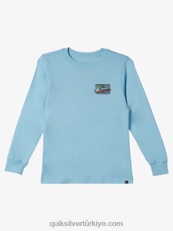 Quiksilver erkek çocuklar 8-16 retro soluk t-shirt 226FP2193 gökyüzü mavi