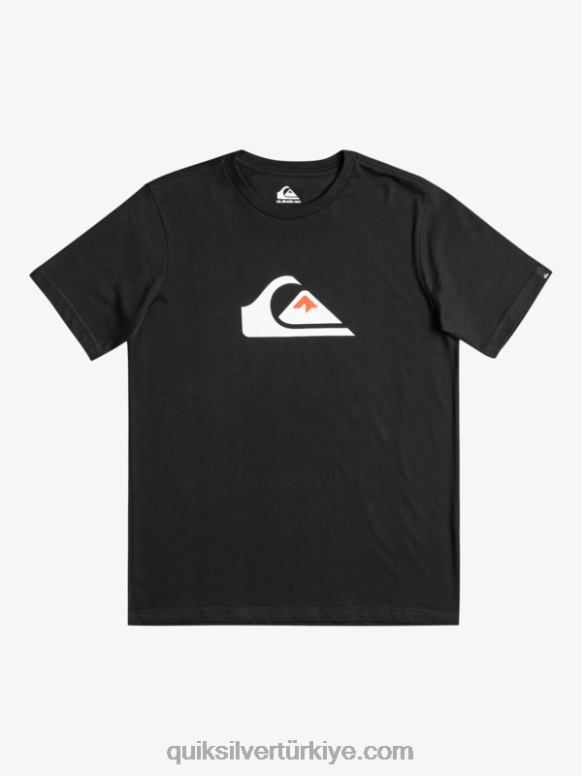 Quiksilver erkek çocuklar logo - t-shirt 226FP2317 siyah