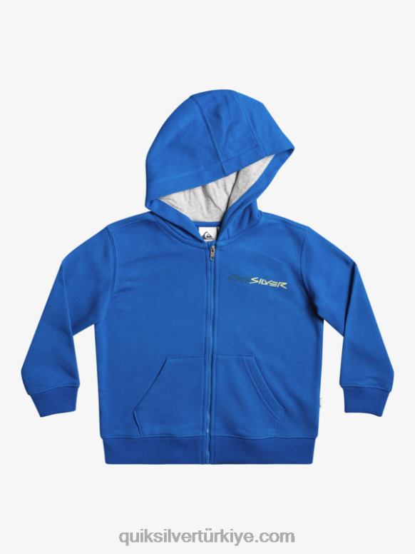 Quiksilver erkek çocuklar 2-7 retro riskli fermuarlı kapşonlu 226FP2234 şnorkel mavi