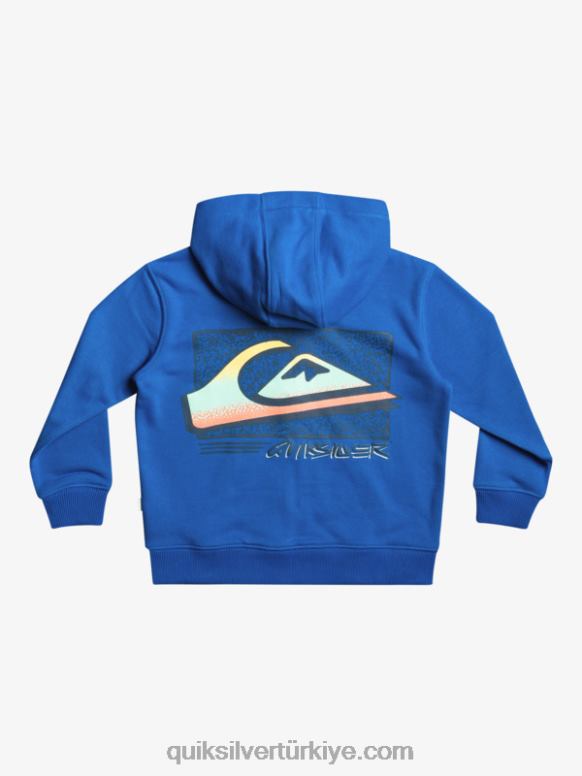 Quiksilver erkek çocuklar 2-7 retro riskli fermuarlı kapşonlu 226FP2234 şnorkel mavi