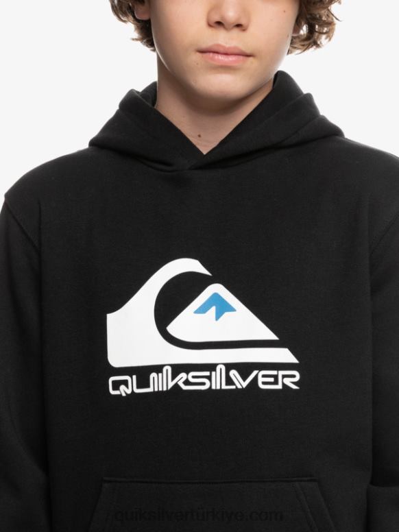 Quiksilver erkek çocuklar 8-16 büyük logolu polar üst 226FP2248 siyah