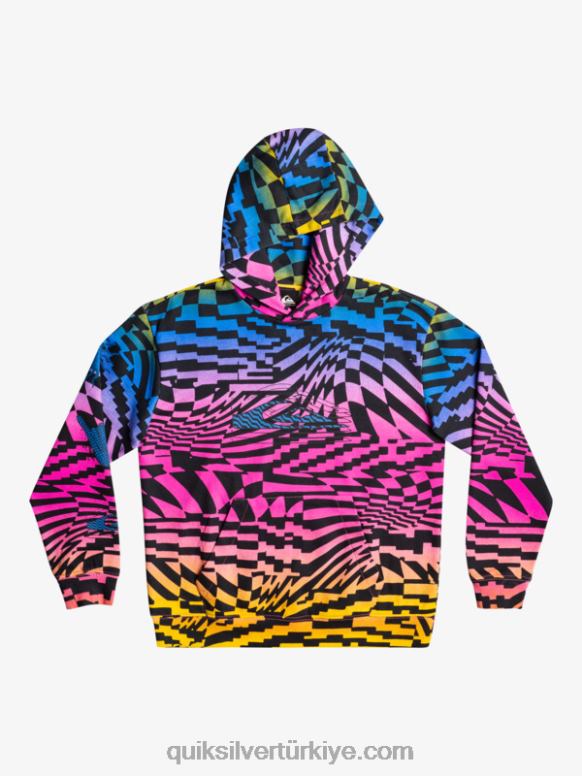 Quiksilver erkek çocuklar 8-16 kez büyük beden kapşonlu 226FP2051 pembe glo radikal çarpı 231