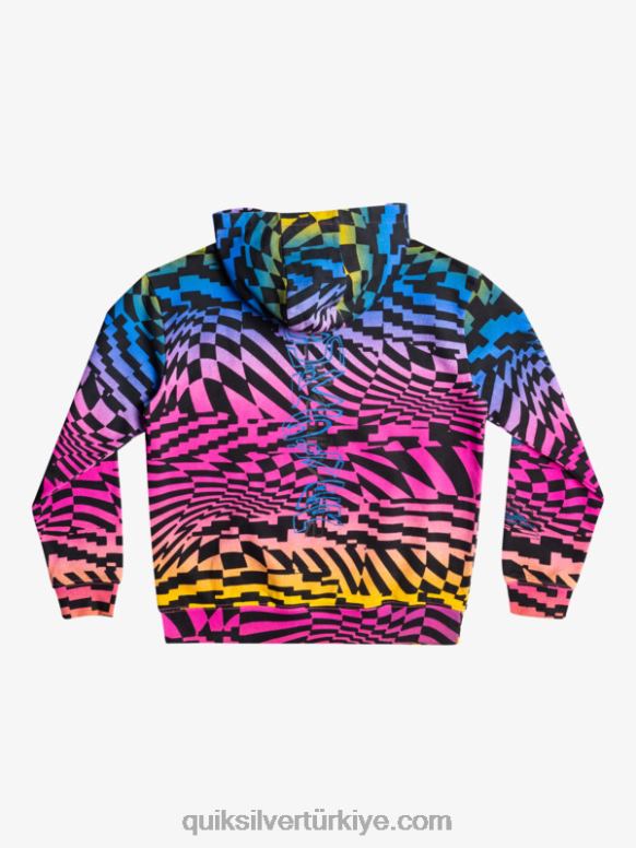 Quiksilver erkek çocuklar 8-16 kez büyük beden kapşonlu 226FP2051 pembe glo radikal çarpı 231