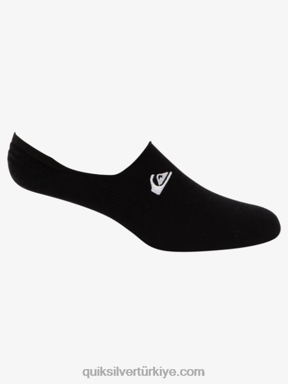 Quiksilver erkekler 3'lü görünmez astarlı çorap paketi 226FP777 siyah