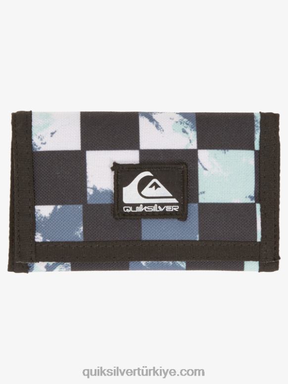 Quiksilver erkekler günlük baskılı üç katlı cüzdan 226FP737 bering sea kareli kravat boyası 233
