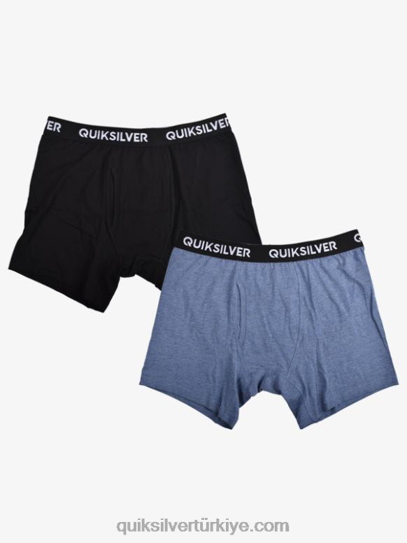 Quiksilver erkekler core süper yumuşak boxer külot 2'li paket 226FP1825 denim funda