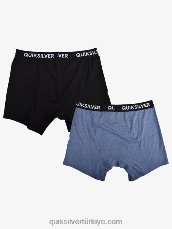 Quiksilver erkekler core süper yumuşak boxer külot 2'li paket 226FP1825 denim funda