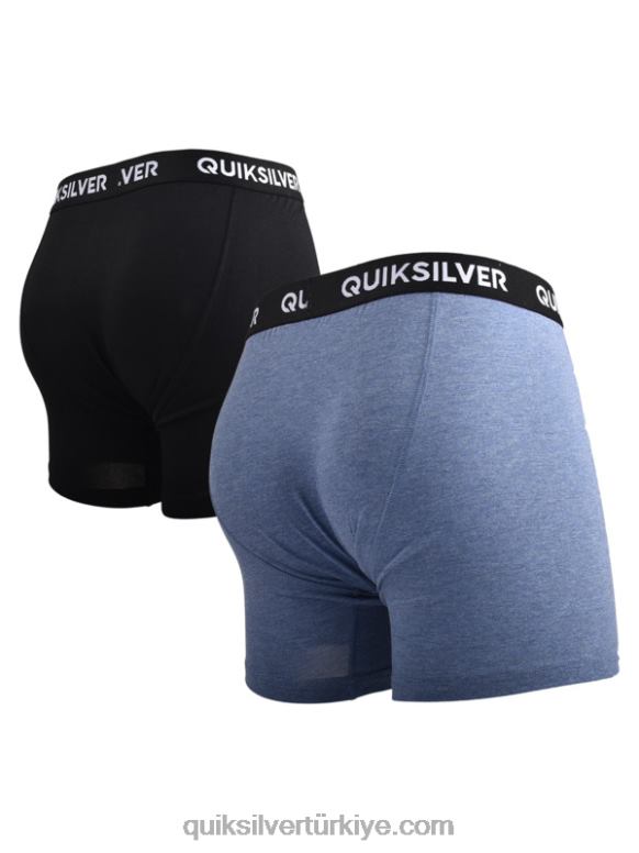 Quiksilver erkekler core süper yumuşak boxer külot 2'li paket 226FP1825 denim funda