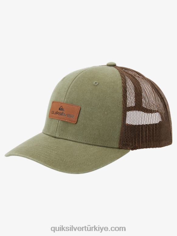 Quiksilver erkekler ambar kamyon şoförü şapkası aşağı 226FP660 zeytin grisi