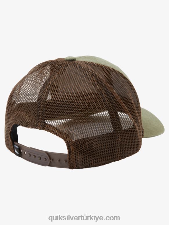 Quiksilver erkekler ambar kamyon şoförü şapkası aşağı 226FP660 zeytin grisi
