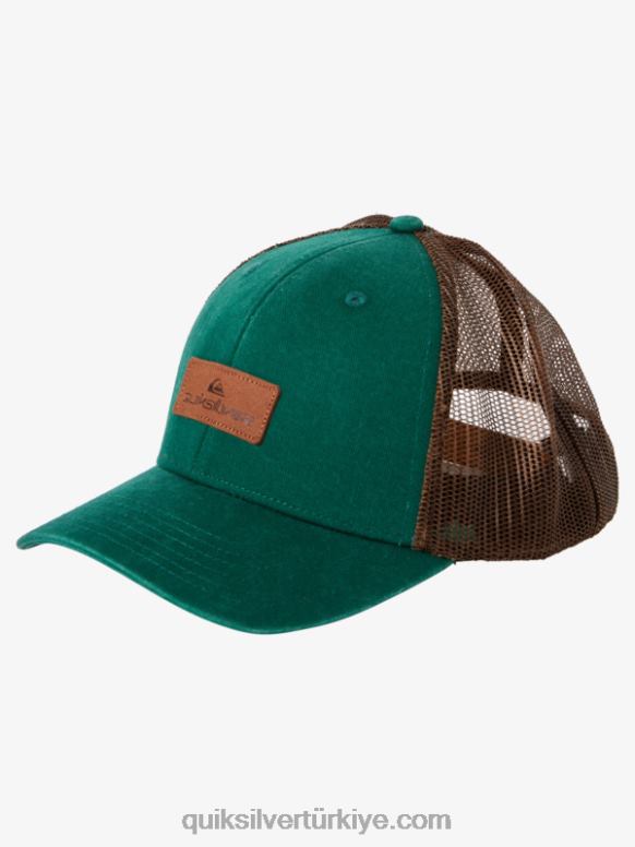 Quiksilver erkekler ambar kamyon şoförü şapkası aşağı 226FP663 yeşillik